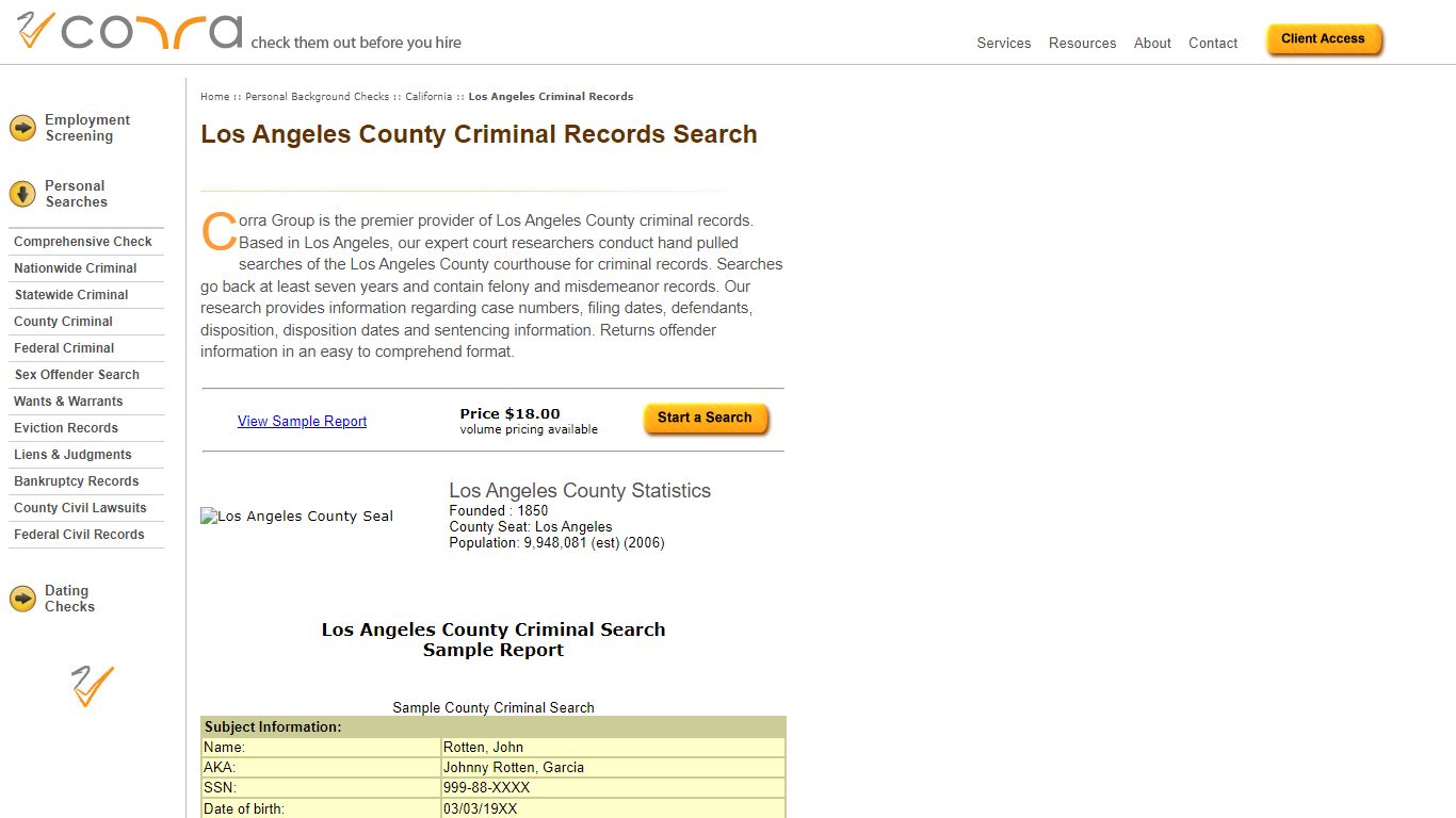 Los Angeles County Criminal Records Search - Corra Group